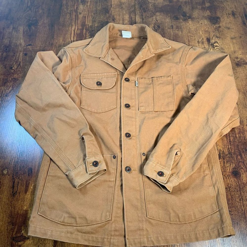 Railcar Fine‎ Goods Chore Coat in Brown Duck Canvas Size Medium